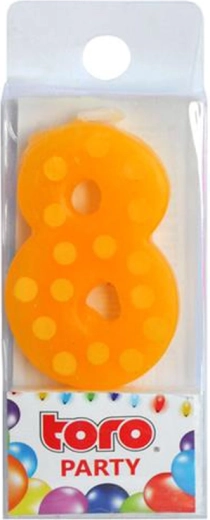 Bougie de gâteau chiffre 8 à piquer 4,5 cm TORO