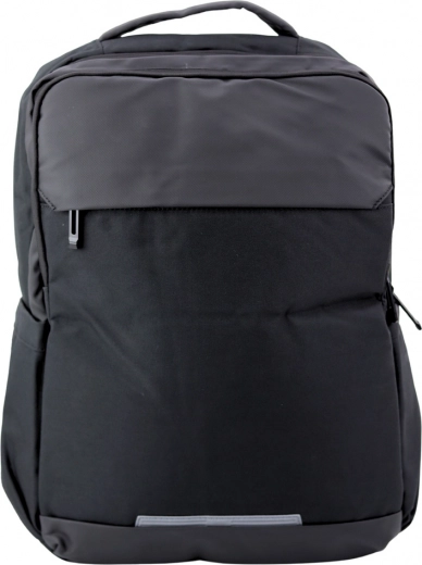 Stadsrugzak met USB en laptopvak zwart 16L