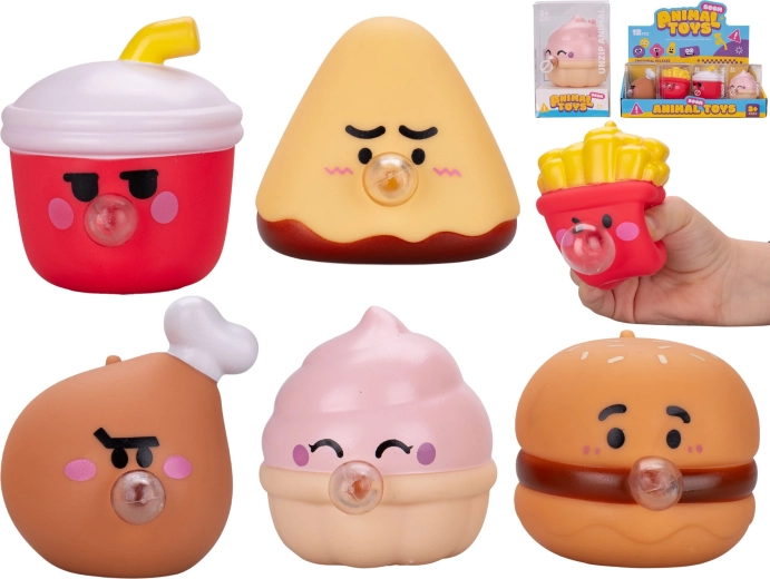 Soft fast food figurine with speech bubble 6 cm