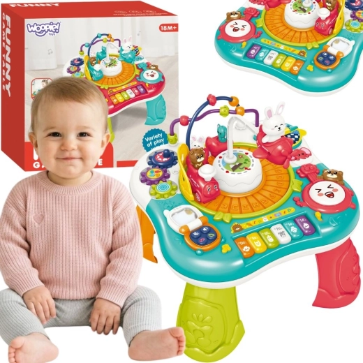 Woopie Baby Interactive Educational Activity Table 2-in-1 with Piano and Sounds