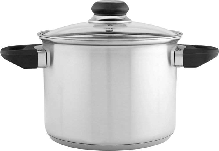 Emilio tall stainless steel pot 3.3 L with glass lid