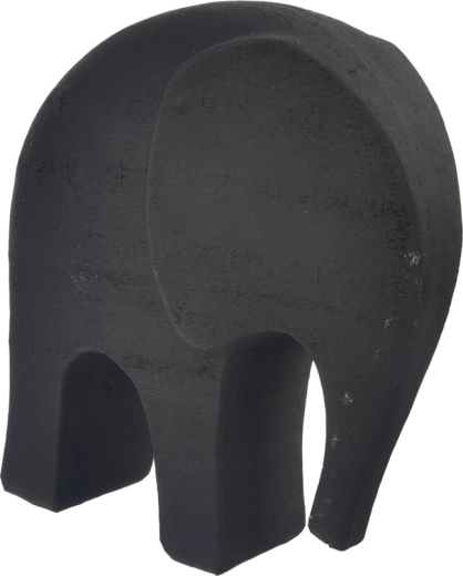 Decoratief olifantenbeeldje van polyresin, zwart