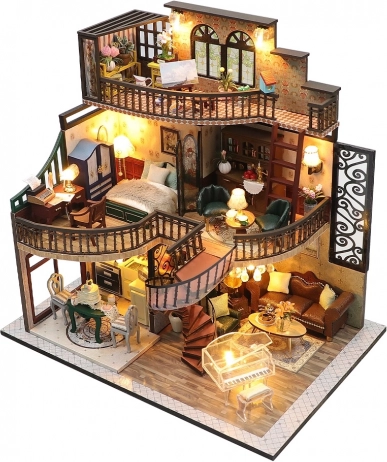 Mini Dream Pavilion House – DIY Kit with LED Lighting 2KIDS TOYS
