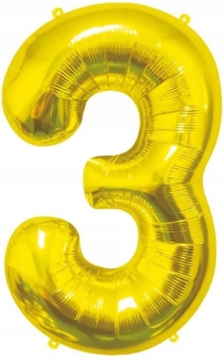 Foil Balloon Number 3 Gold 85 cm
