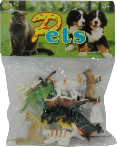 Set de chats en plastique en sachet, 12 pièces