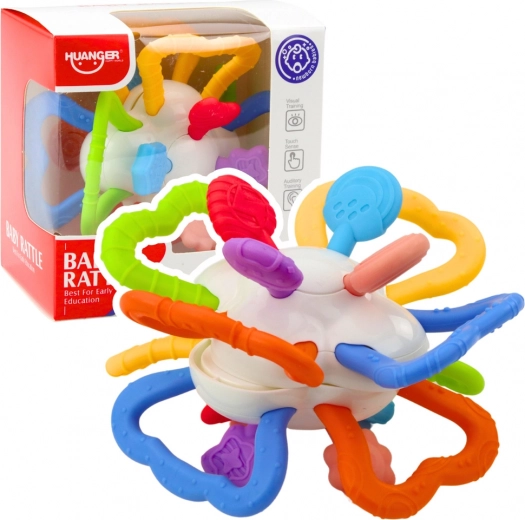 Sensory Spinning Toy for Infants with Teether, Colorful