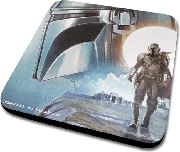 Dessous de verre avec le casque du Mandalorian