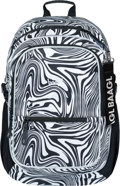 Školní batoh BAAGL Core Mixture, 25 l, ergonomisch, zwart-wit patroon