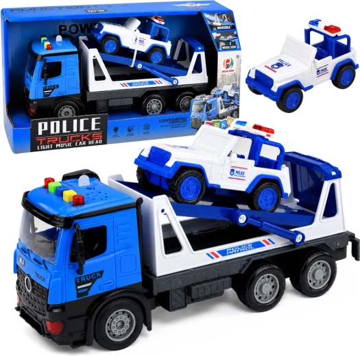 Dépanneuse de police avec voiture de police – lumières et sons