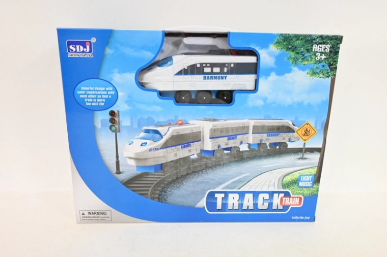 Train de passagers avec lumière et son, avec rails
