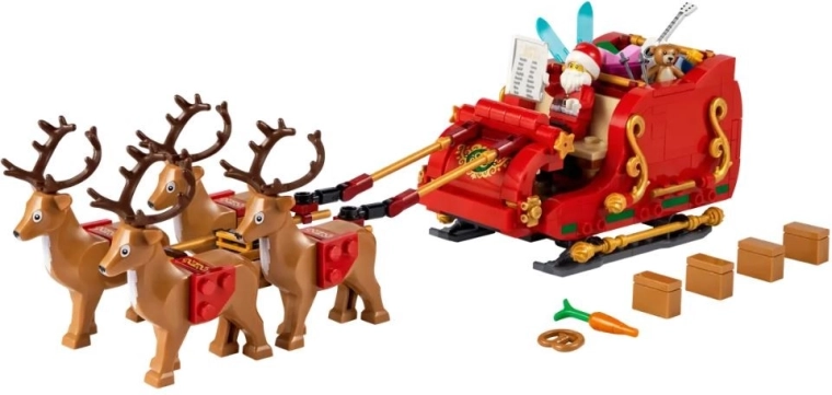 Iconic sleigh with four reindeer
