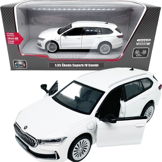 Metalen model Škoda Superb IV Combi 1:35 wit