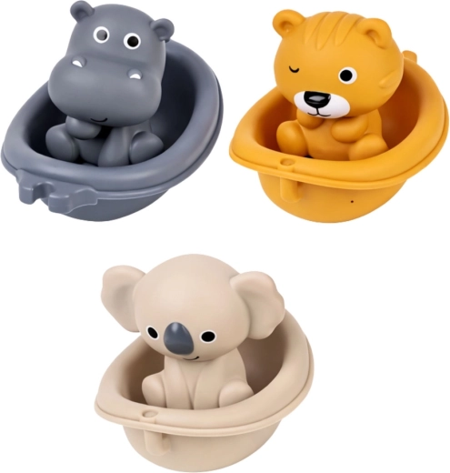 Floating animals in little boats