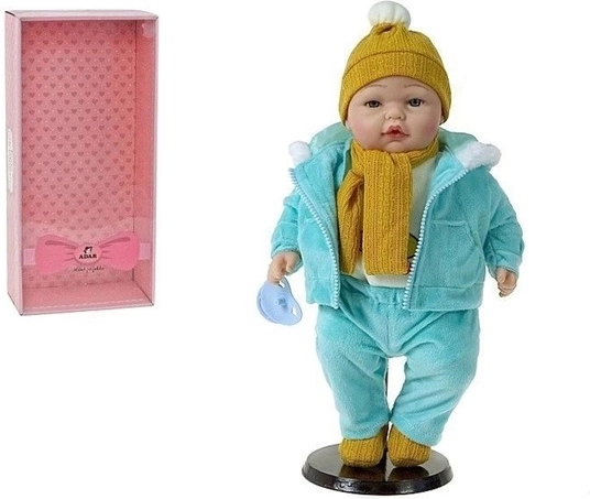 Talking baby doll in winter outfit