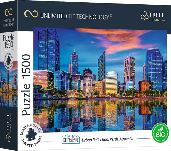 Puzzle TREFL UFT Cityscape – Spiegelung der Stadt Perth, Australien, 1500 Teile
