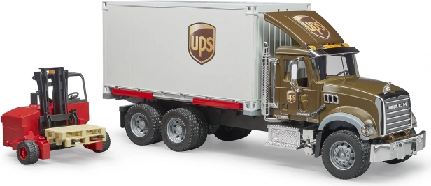 Camion Bruder Mack UPS avec chariot élévateur