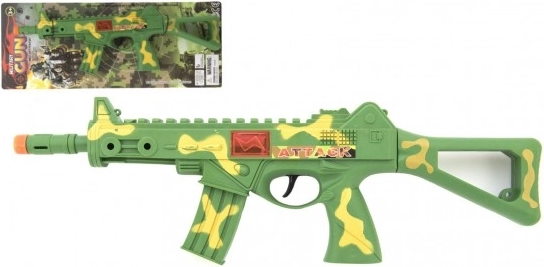 Plastic speelgoedmitrailleur met vliegwiel 42 cm