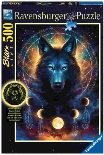 Ravensburger Glow-in-the-Dark Puzzle Lunar Wolf 500 Pieces