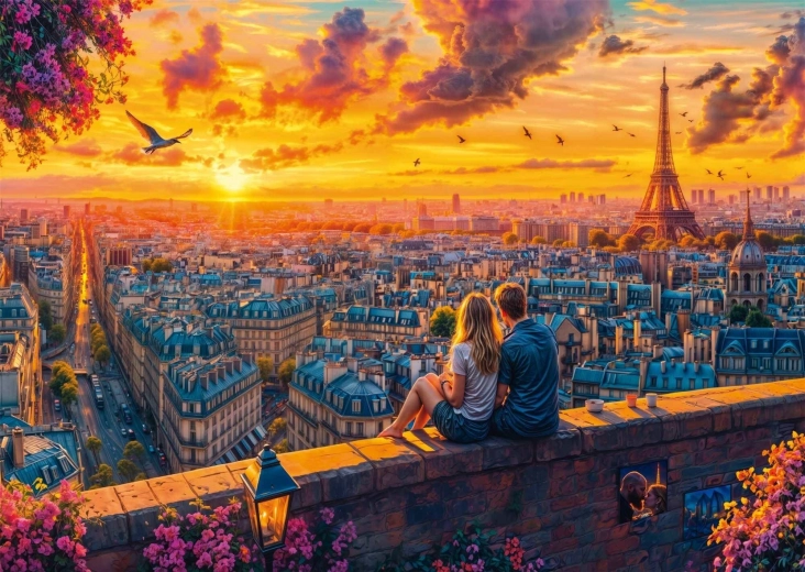 Puzzle Chuchotements des toits parisiens 1000 pièces SCHMIDT