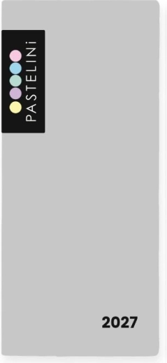 Pastelini Weekly Planner 2027, grey, in a PVC cover
