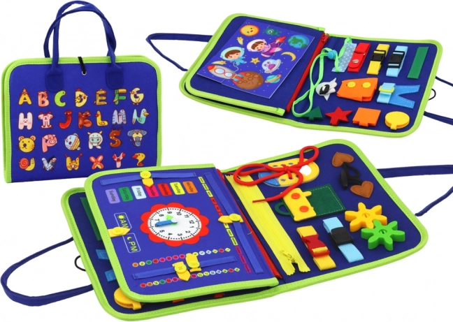 Planche éducative sensorielle bleue pour enfants