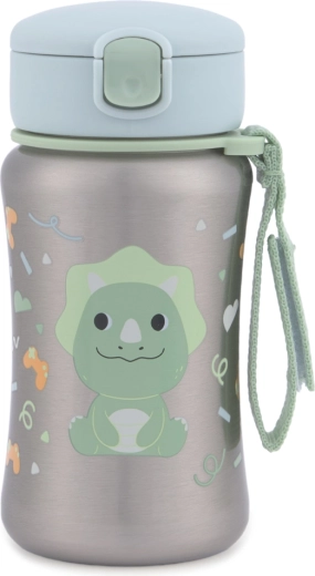 Skip Hop gourde en acier inoxydable avec paille, Besties Squad Dino, 350 ml