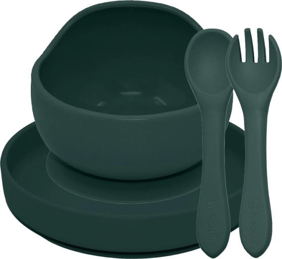 Petite&Mars set repas en silicone Take&Match, 3 pcs, misty green, 6m+