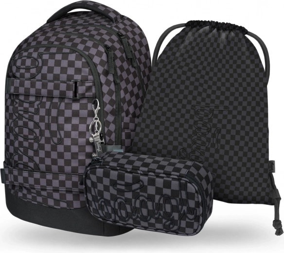 Set of School Supplies BAAGL Skate Max Gray: Backpack, Pencil Case and Bag