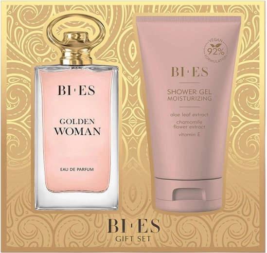 Gift set for women BI-ES Golden Woman – eau de parfum 90 ml + shower gel 150 ml