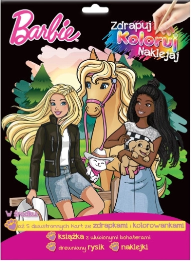 Barbie: set with scratch cards, coloring pages, and stickers