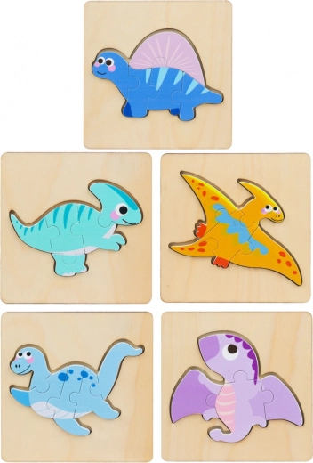 Holz-Puzzle Dinosaurier 11 x 11 cm