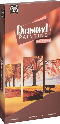 Diamantmalerei auf Rahmen – Landschaft, Triptychon 40 × 20 cm + 30 × 20 cm
