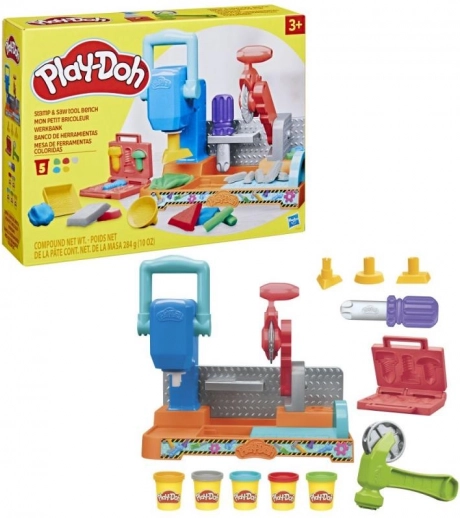 Play-Doh kleurrijke werkplaats – creatieve set met gereedschap en zaag