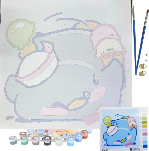 Complete set: verf, penselen, frame