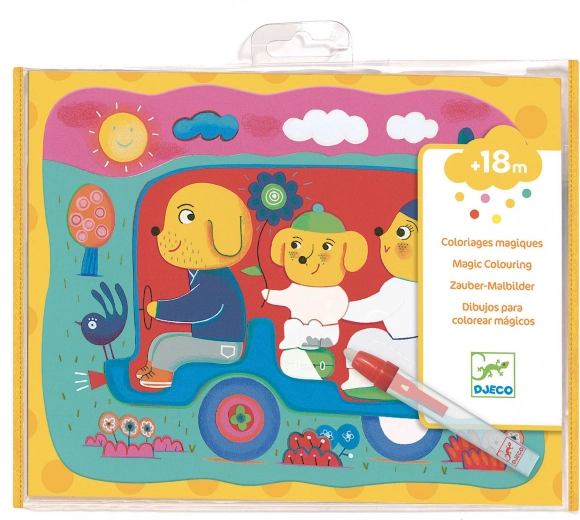 DJECO Waterkleurplaten Familie op de Weg
