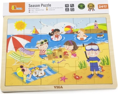 VIGA puzzle en bois été – 24 pièces