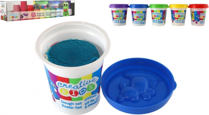 Modeling clay in cups – set of 5 colors in a box