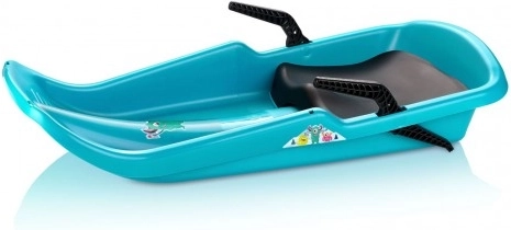 Cyclone Monster plastic sled with seat and brakes – Azure