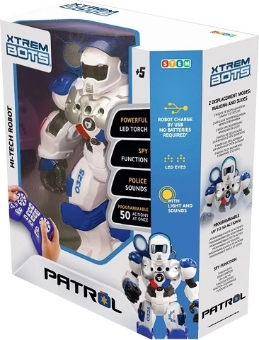 Xtrem Bots Patrol Bot – robot policier programmable télécommandé