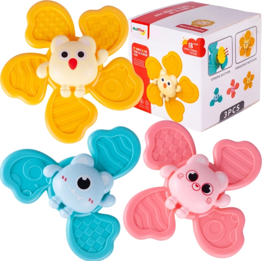 Ensemble de 3 hochets spinner pour enfants