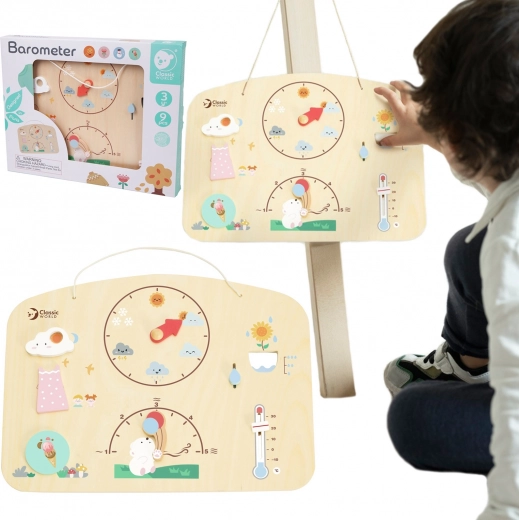 Classic World educational wooden weather board – barometer for children