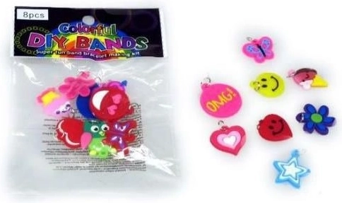 Colorful Charms for Rubber Band Bracelets – Set of 8
