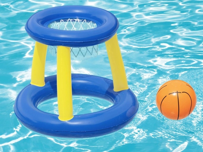 Floating hoop and ball for instant fun