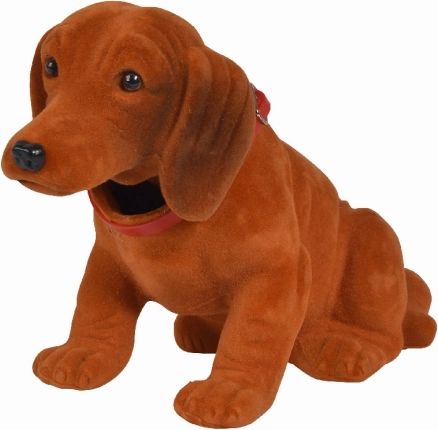 Pluchen hond met knikkend hoofd 27 cm