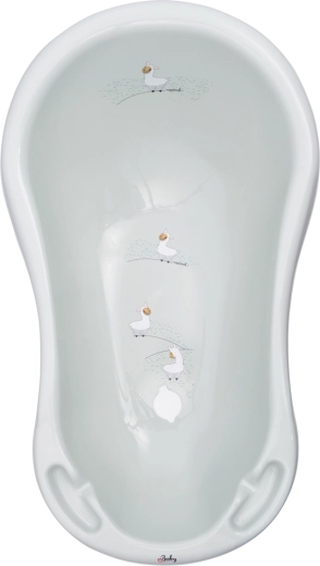 Maltex baby bath tub with plug, llama, Minimal collection, 84 cm, sage green