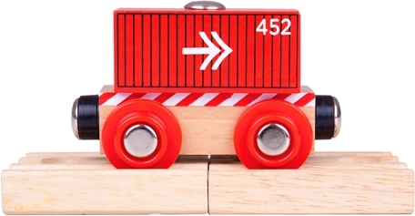 Bigjigs Rail wagon met rode container