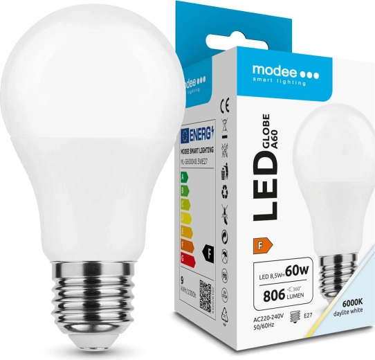 Ampoule LED E27 8,5 W blanc froid MODEE SMART LIGHTING Globe A60
