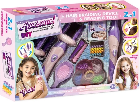 2-in-1 Hair Play Set with Beads and Hair Bands