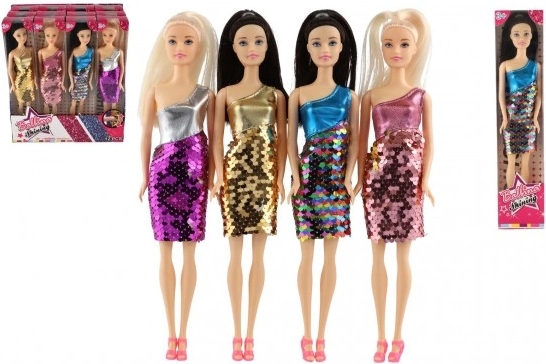 Fashion doll with shimmering color-changing dress 28 cm