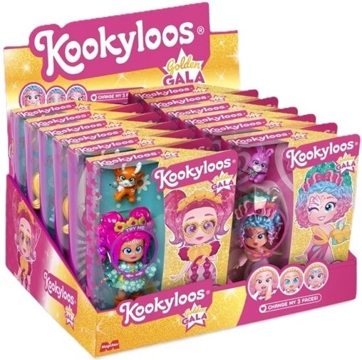 KookyLoos Golden Gala mini poupées de collection – présentoir mix